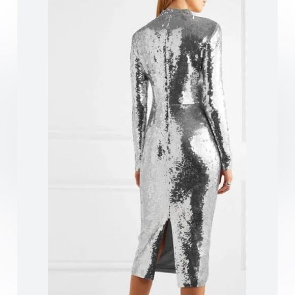 NWT Veronica Beard Silver Sequins Nila MIDI Dress Size 8 Revolve - Picture 5 of 16